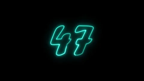 Neon text 47 number countdown icon background 4k animation. Stock Footage 327757262