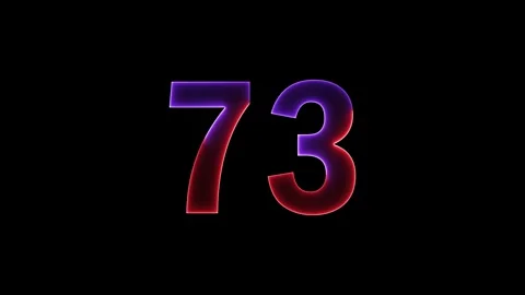 Neon text 73 number countdown icon background 4k animation. Stock Footage 327757354