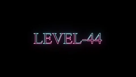 Neon text animation appearing and disappearing level 44 glowing letters in .. 動画素材 331531068