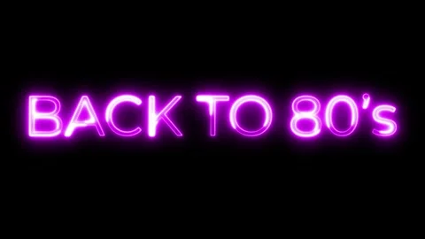 Neon Text Animation Back to 80s Retro Style Stock-Footage 321097973