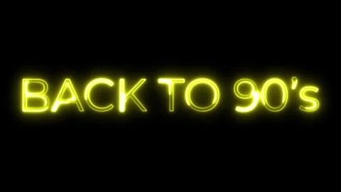 Neon Text Animation Back to 90s Retro Vibes Stock Footage 321097974