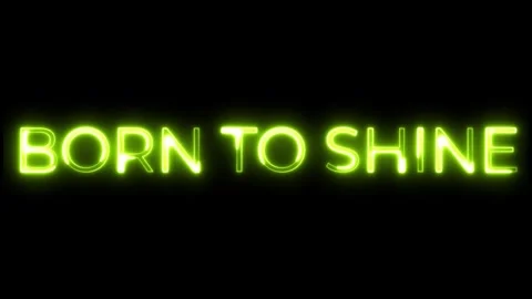 Neon Text Animation Born to Shine Motivation Message Stock Footage 321097971