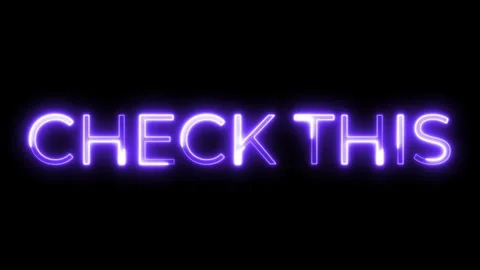 Neon Text Animation Check This Highlight Message Stock Footage 321097958