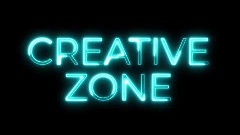 Neon Text Animation Creative Zone Inspiration Display Video stock 321097950