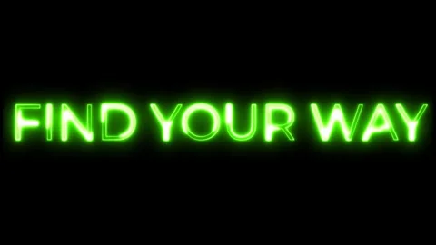 Neon Text Animation Find Your Way Inspiration Message Video stock 321097933