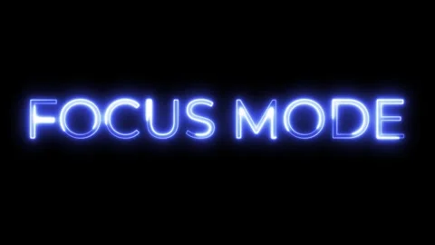 Neon Text Animation Focus Mode Productivity Display Stock-Footage 321097907