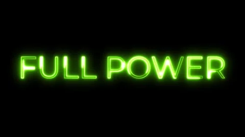 Neon Text Animation Full Power Energy Message Video stock 321097909
