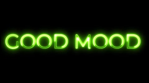 Neon Text Animation Good Mood Positive Display Stock-Footage 321097885