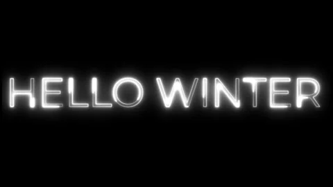Neon Text Animation Hello Winter Seasonal Greeting Stock-Footage 321097892
