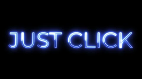 Neon Text Animation – Just Click Action Prompt Theme Video stock 321097839