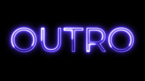 Neon Text Animation Outro Closing Display Stock Footage 321097799