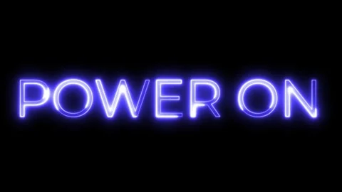 Neon Text Animation – Power On Intro Activation Stock-Footage 321097798