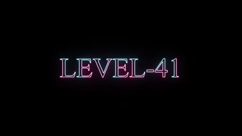 Neon text animation revealing level-41 on black background creating glowing.. 動画素材 331531059