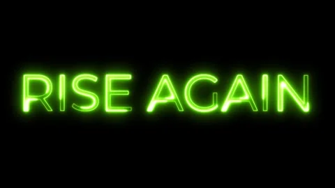 Neon Text Animation – Rise Again Motivational Revival Theme Video stock 321097756