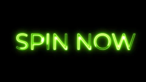 Neon Text Animation – Spin Now Action Prompt Theme Video stock 321097737