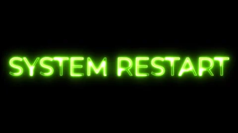 Neon Text Animation – System Restart Notification Theme Stock Footage 321097732