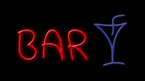 Neon Text Bar. Animation on a black background. Stock Footage 164519271