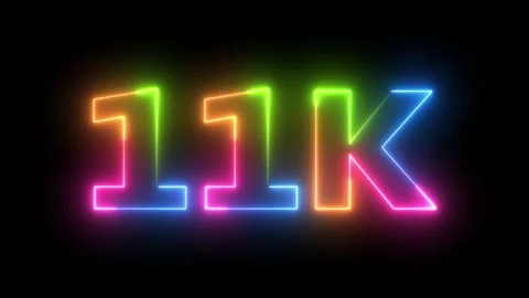 Neon Text Effect Animation: 11K Likes Display, Animated Digital Counter on .. Vidéo 330418278