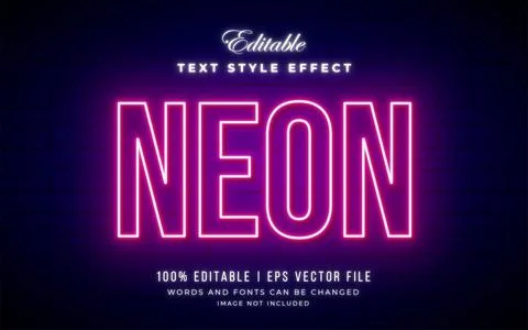 Neon Text Effect Illustrazione stock