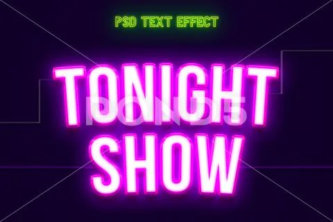 Neon text effect template PSD Template