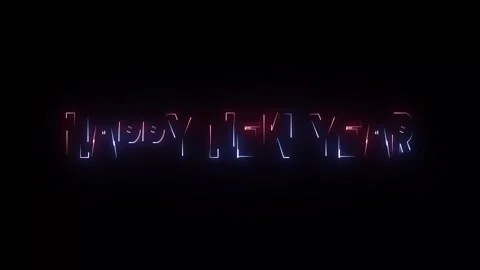 Neon text happy new year. New year texture animation. Stock Footage 294964487