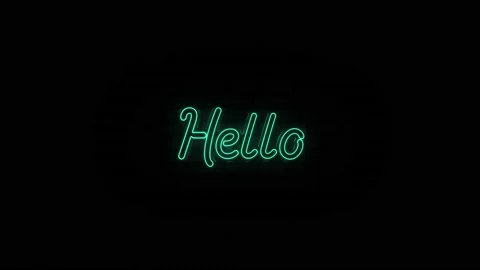 Neon text of HELLO on Black Background. 4k Stock Footage 156135514