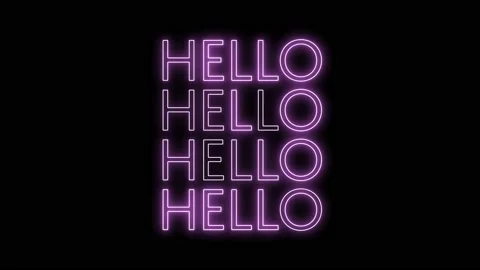 Neon text of "HELLO" blinked, flashed text animation. Stock Footage 134532415