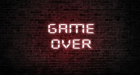 Neon Text Illuminated In The Dark On A Bricks Wall Stock Illustration