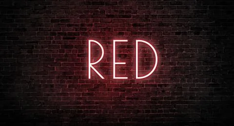 Neon Text Illuminated In The Dark On A Bricks Wall Stock Illustration