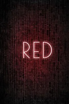 Neon Text Illuminated In The Dark On A Bricks Wall Stock Illustration