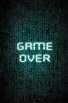 Neon Text Illuminated In The Dark On A Bricks Wall Stock Illustration