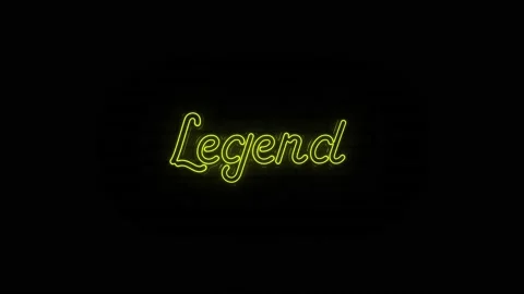 Neon text of Legend on Black Background. 4k Video stock 156135687