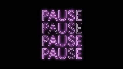 Neon text of "PAUSE" blinked, flashed text animation. Stock Footage 134532424