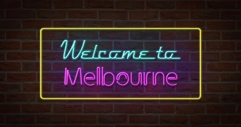 Victoria welcome to text neon lettering Royalty Free Vector