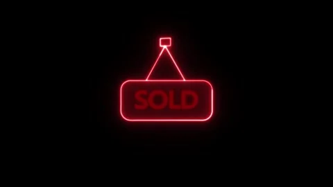 Neon text SOLD OUT animation with black background. neon animation concept. Stock Footage 305301670