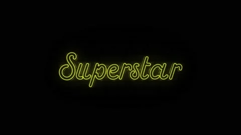 Neon text of Superstar on Black Background. 4k Stock Footage 156136053
