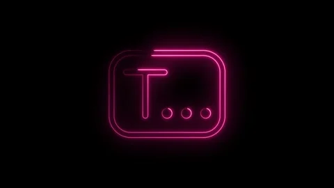 Neon text tool pink outline animation glowing on black background for graph.. Stock Footage 314545789