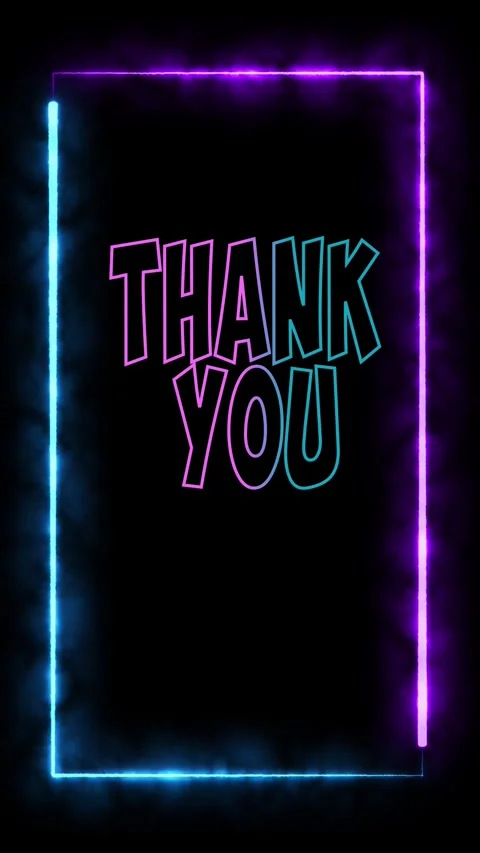 Neon Thank You Text Animation Stock Footage 341490225