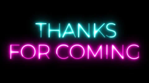 Neon Thanks for Coming Message Stock Footage 317084160