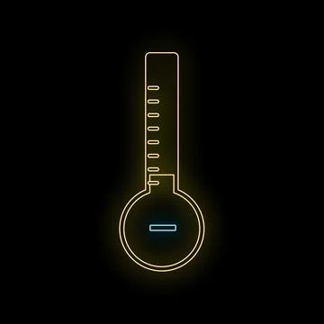 Neon thermometer showing low temperature or measuring cold 스톡 일러스트