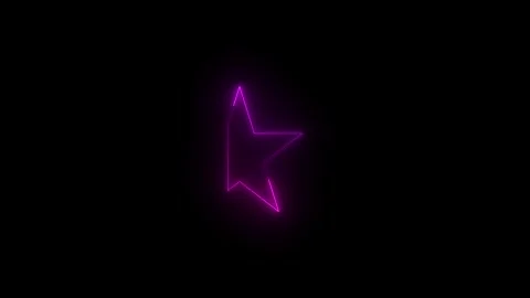 Neon three quarter star right icon glowing black background animation Stockbeeldmateriaal 289739734
