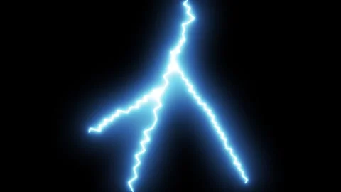 Neon thunderbolt animation isolated on black background Stock Footage 319486967