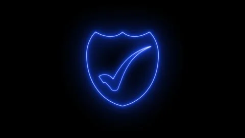 Neon Tick Icon Loop Animation, Glowing S... | Stock Video | Pond5