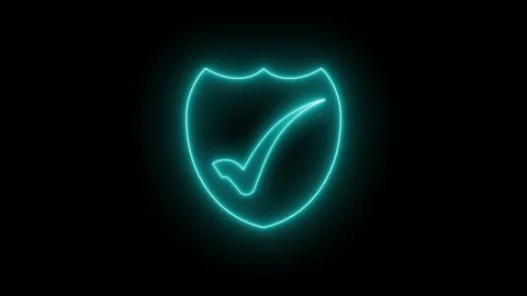 Neon Tick Icon Loop Animation, Glowing S... | Stock Video | Pond5