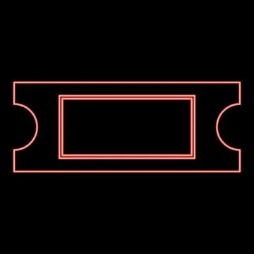 Neon ticket red color vector illustration flat style image Stock Illustration