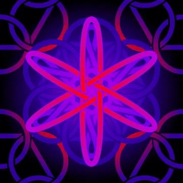 Neon tile atom Stock Illustration
