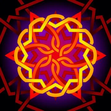 Neon tile sun Stock Illustration