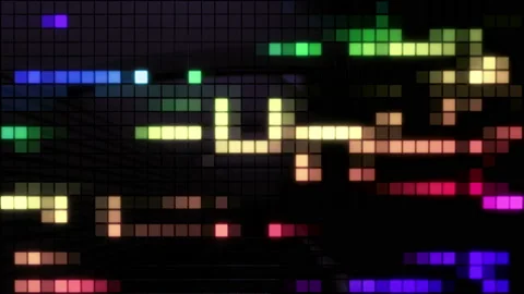 Neon Tiles Wall Light 4K - Random Patern1 - Colorful Video stock 87742515