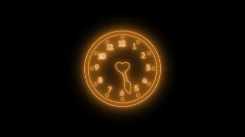 Neon Time Running Out Analog Clock Animation for Deadline and Urgency Concept Stock-Footage 337018556
