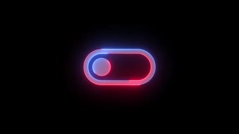 Neon toggle left icon blue red color glowing animation black background Stock Footage 270784196